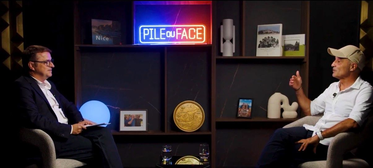 On the set of Pile ou Face with Denis Carreaux